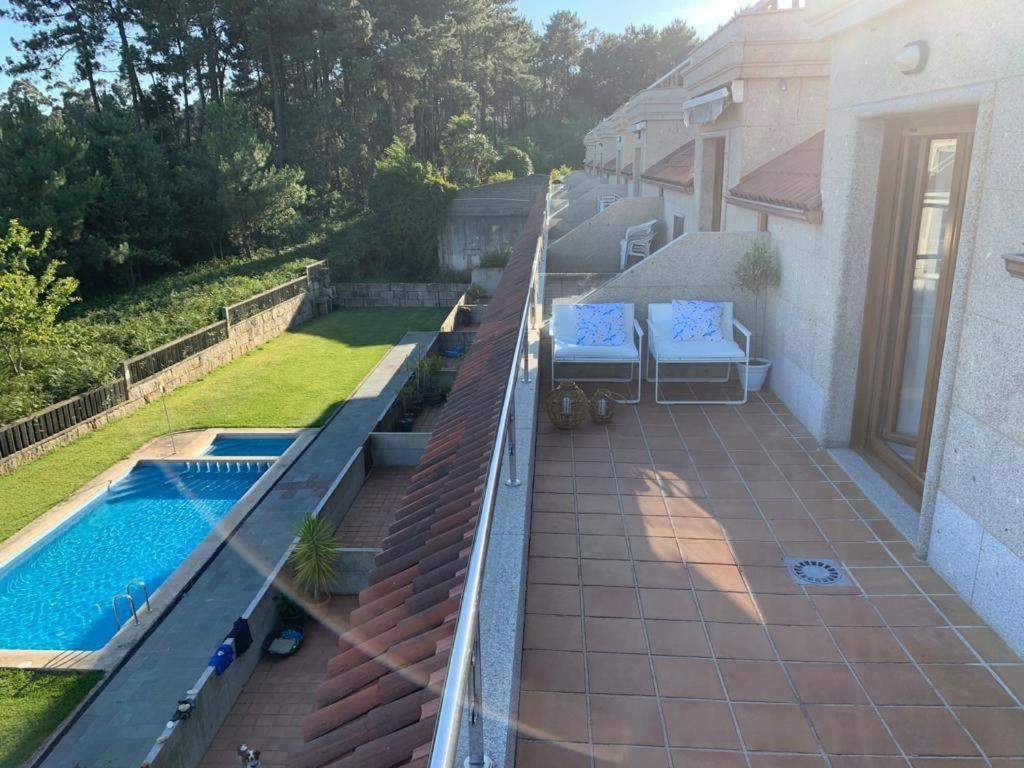"Sanxenxo Holidays" Atico Con Garaje, Barbacoa Y Piscina A 5 Min Del Centro エクステリア 写真
